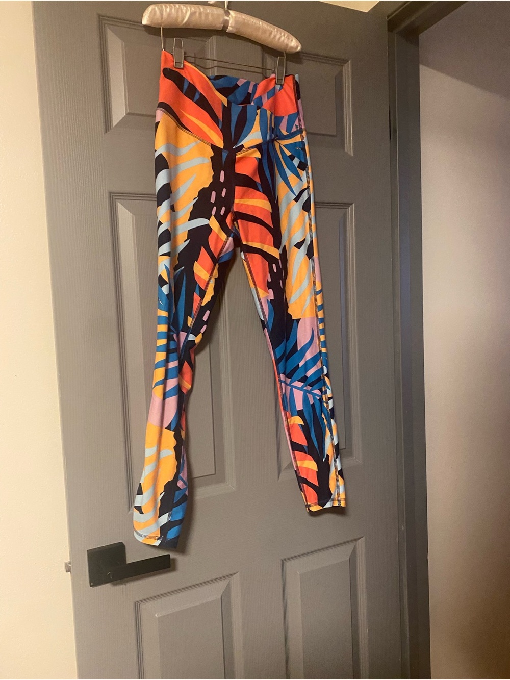 DSG Multicolor Tropical Leaf Leggings - Orange, Blue & Pink